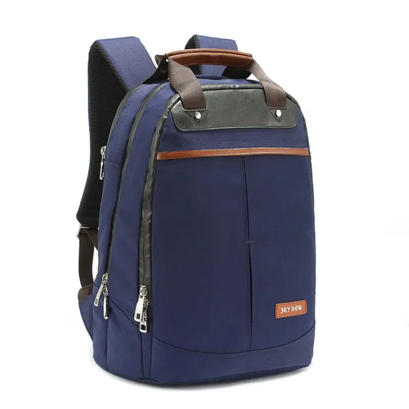 Swagger сумка Мягкая Ручка Унисекс Bookbag Skybow Плечи Ноутбук Рюкзак Холст Сапфир Мода
