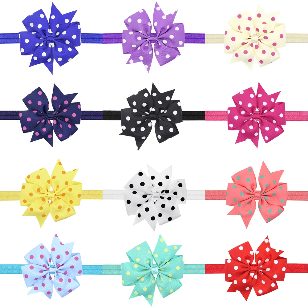 

Retail Polka Dot Child Girls Headbands Hair Bow Headband Hair Bows Hair Accessories hairbands 1pc HB257