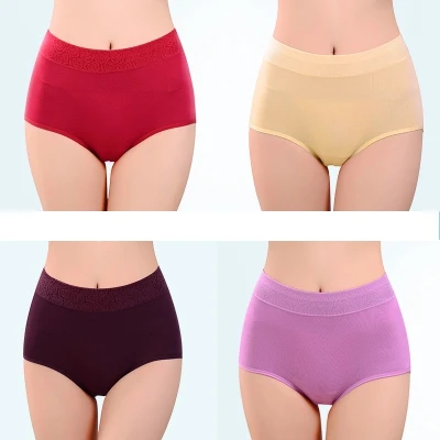 4 шт./лот ropa interior femenina размера плюс 5XL трусики кружевное сексуальное нижнее белье женские трусы мягкие женские трусики из модала - Цвет: 206 style 7