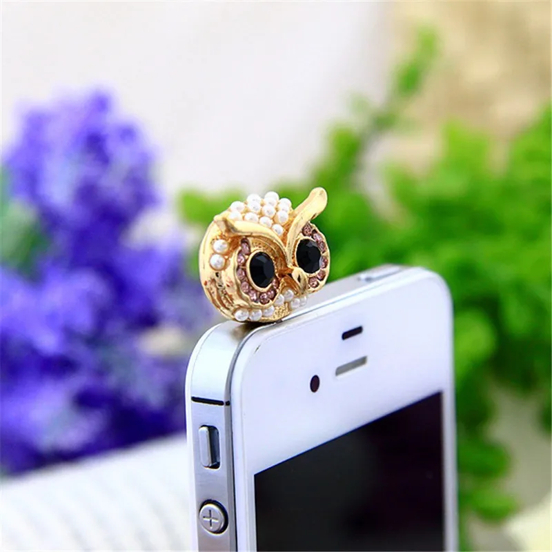 Pearl big eye Owl Earphone 3.5 audio Dust Plug 3.5mm AUX Jack for apple Iphone 4 5 6 Xiaomi Huawei OPPO VIVO PC latop cork Korea | Мобильные