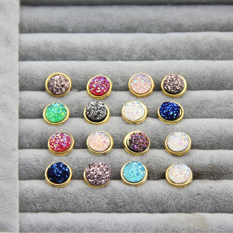 20 шт. 12 мм разноцветные блестящие круглые металлические браслеты из сплава для