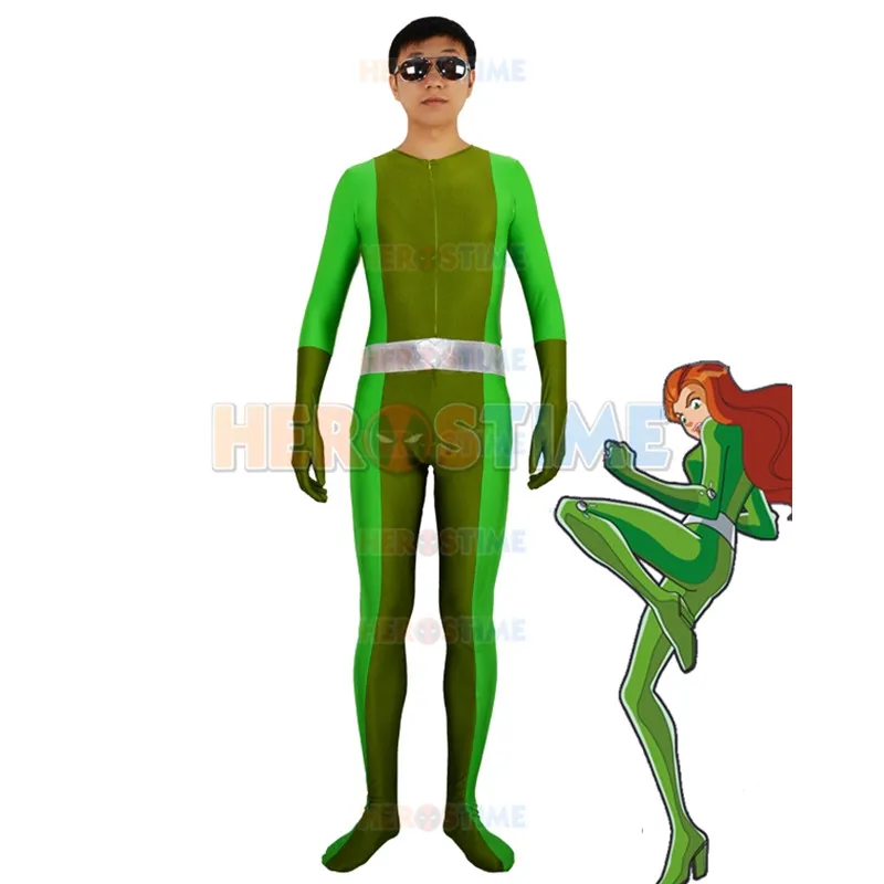 Высококачественные костюмы для косплея мужчин и женщин полностью спайз зеленый