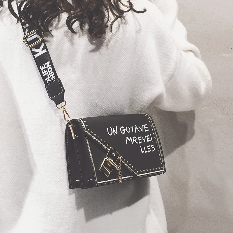 Женская сумка текстурная модная широкополосная сумка-мессенджер