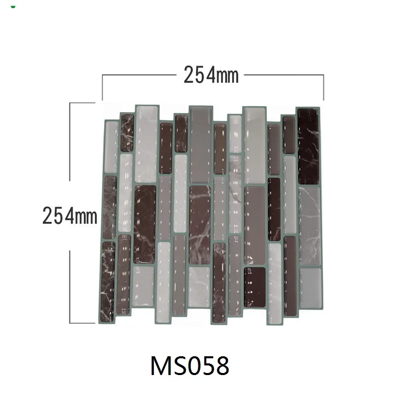 6 шт./лот 25,4x25,4 см 3D мозаичная плитка наклейка для ванной кухни самоклеящийся декор для стен сделай сам наклейка маслостойкие обои с клеем - Цвет: MS058