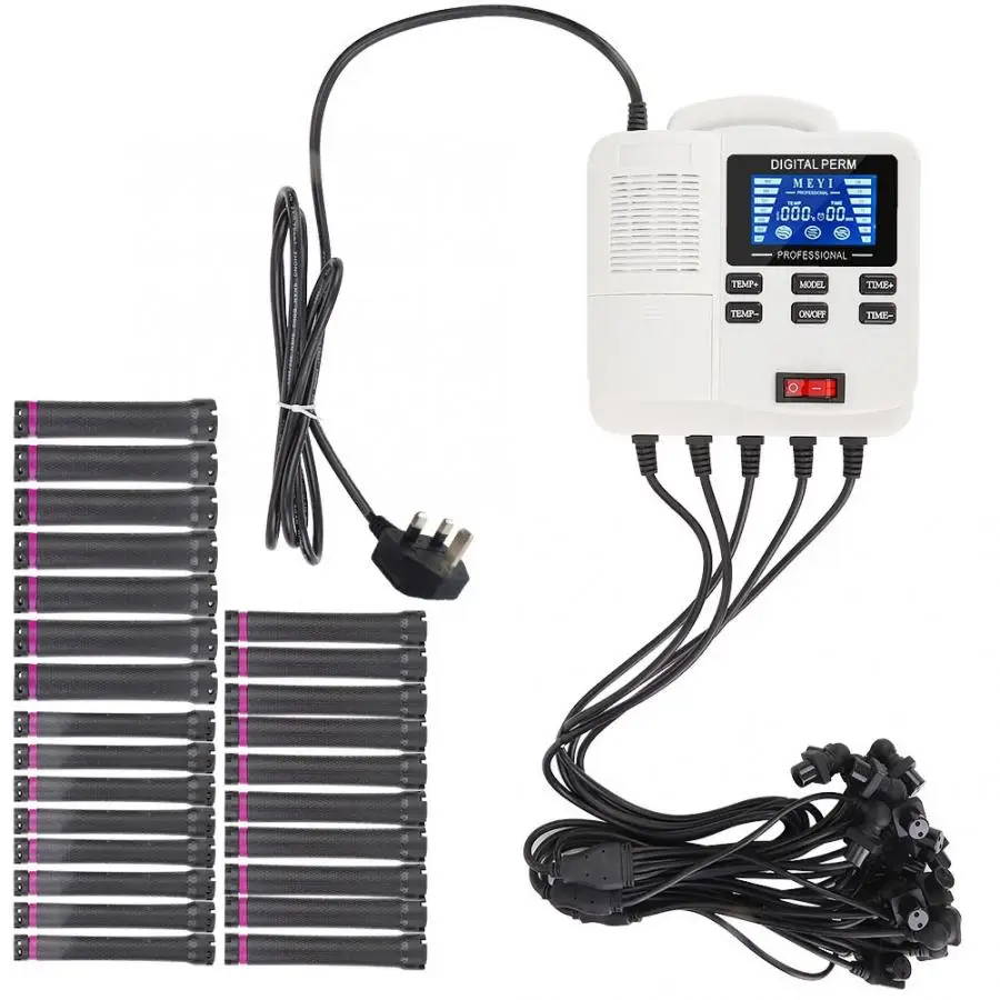 UK Plug(110-240V) Маленький портативный цифровой PTC нагревательный аппарат для завивки волос с роликом для волос инструмент для укладки цифровой аппарат для завивки волос устройство для укладки волос - Цвет: UK Plug(110-240V)