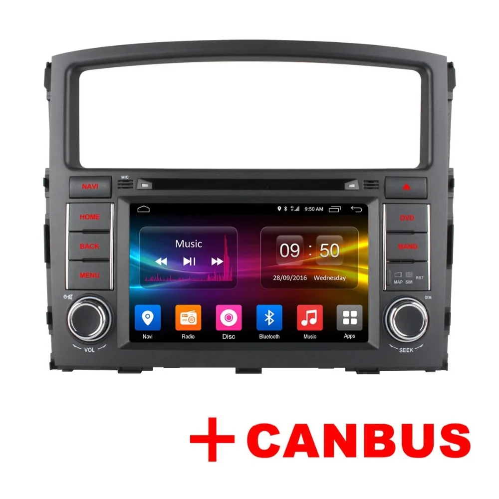 Vehicel 2 din Автомобильный dvd плеер Android 6 0 FORMITSUBISHI PAJERO V97 V93 2006 2015 gps navi Wi Fi 4G Bluetooth RDS USB|din
