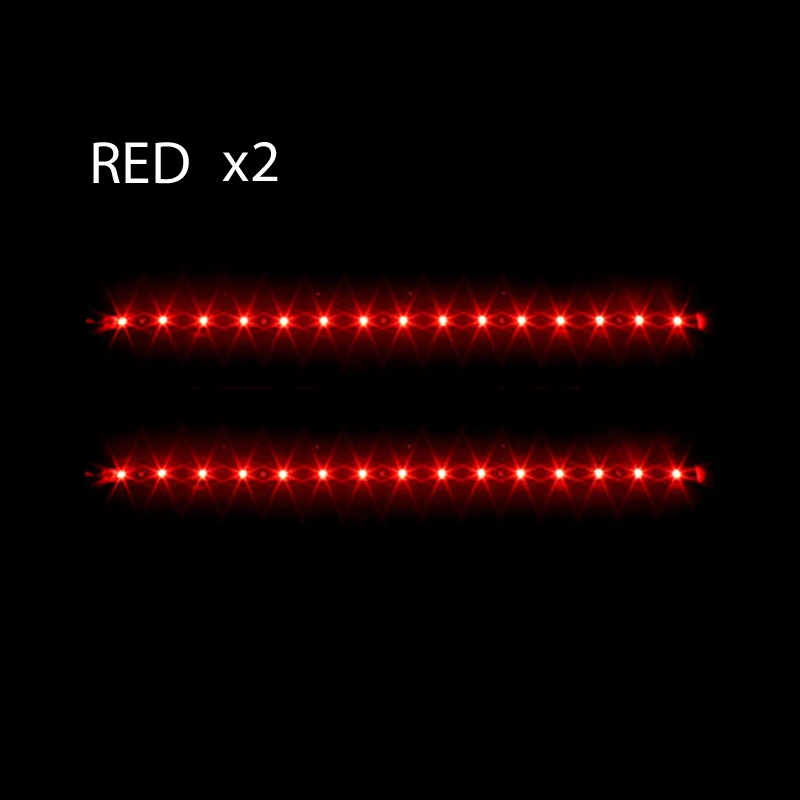 Red 2 Pieces 2 шт. Универсальный Автомобильный декоративный гибкий Дневной светильник 15SMD 30 см 12 в водонепроницаемый COB DRL противотуманный светодиодный светильник - Цвет: Red 2 Pieces