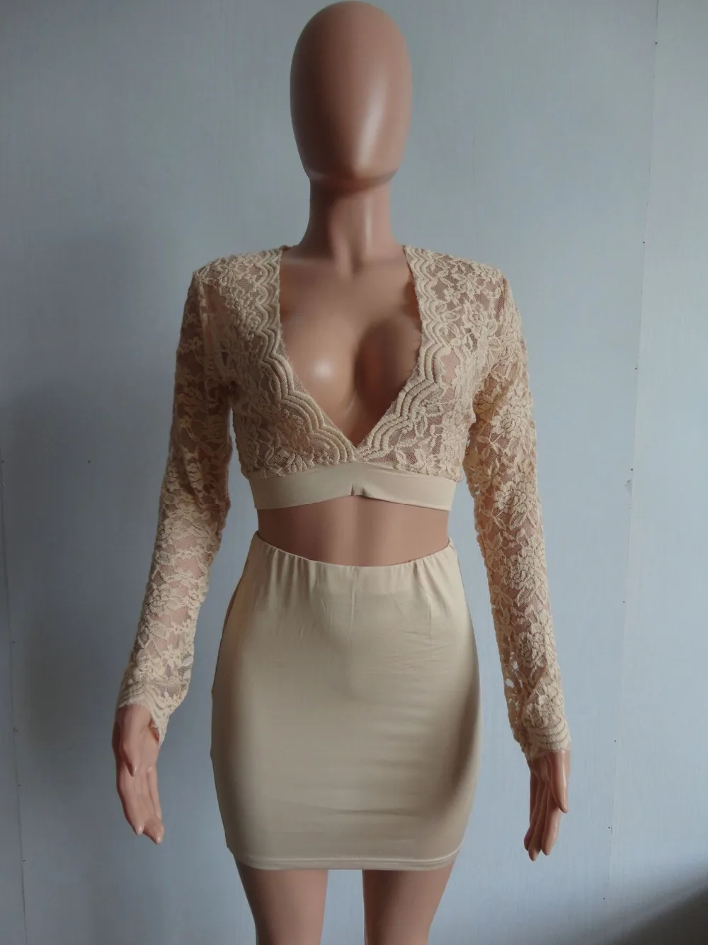 Ruby's Closet кружевной кроп Топ Мини юбка Женский комплект из двух предметов с