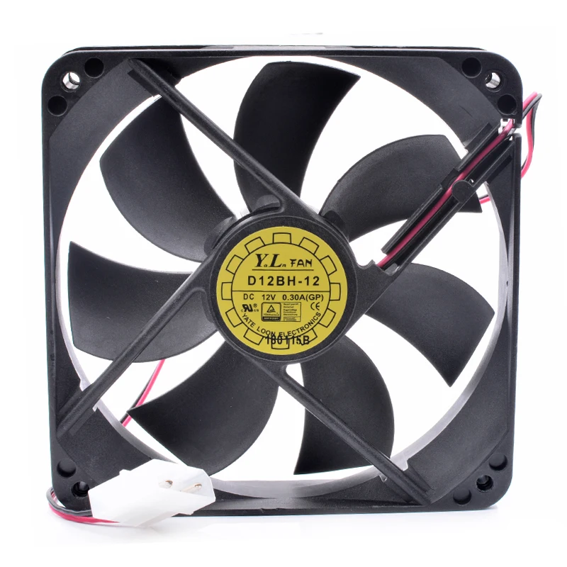 Оригинальный YL D12BH 12 см 12025 120x120x25 мм 120 12V 0.30A в форме ручки с двумя шарами шасси