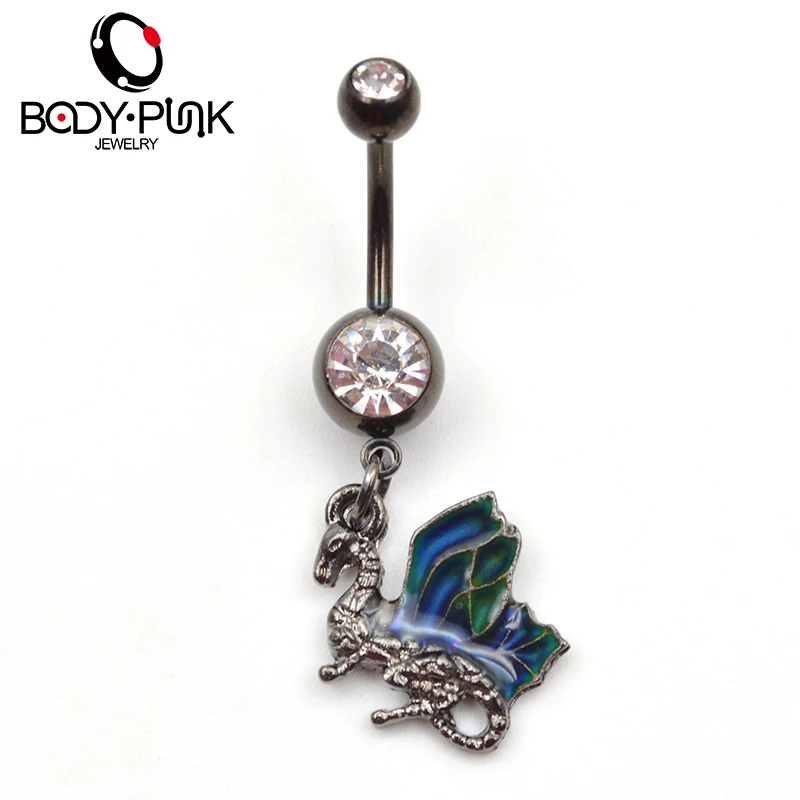 Пирсинг из нержавеющей стали в стиле панк с шариком драконом нержавеющая сталь