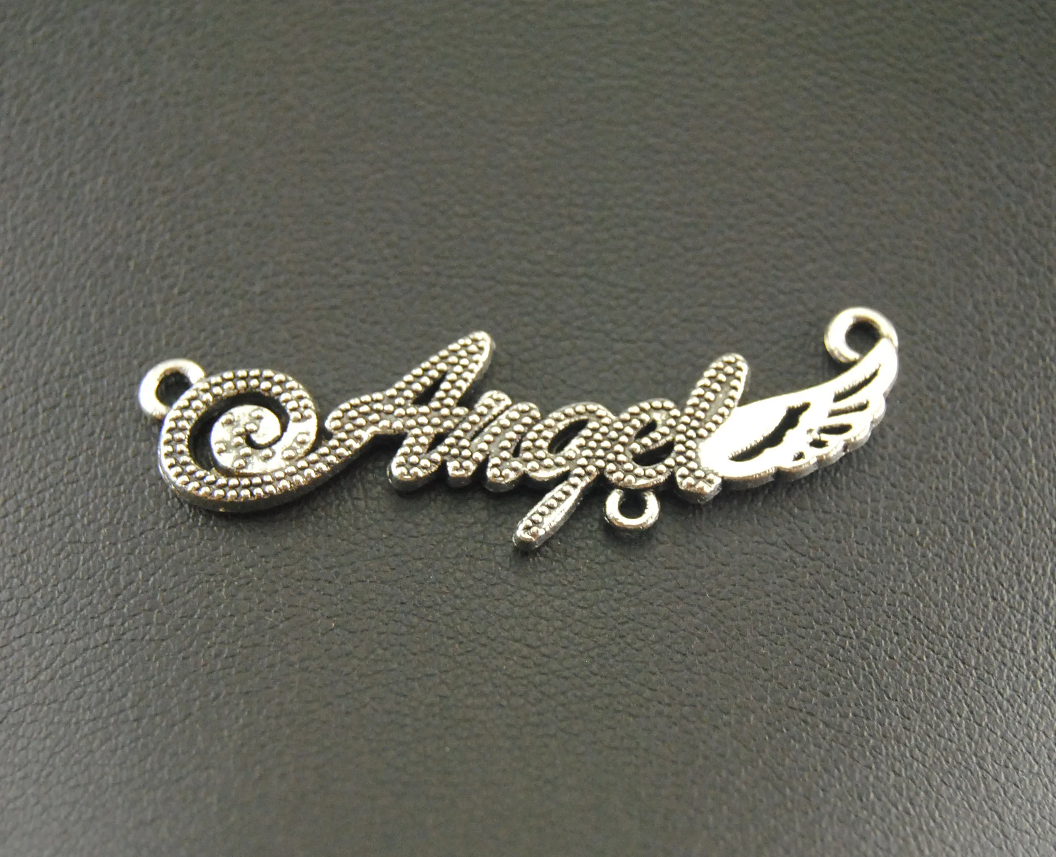 

10Pcs Alloy Silver Color Angel Letter Charms Connector Jewelry Making DIY Handmade Craft DIY 43x13mm A833