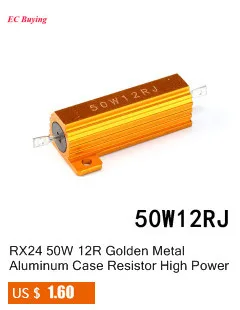 RX24 50 Вт 10R Металлический Алюминиевый Чехол Высокая мощность радиатор резистор золотой радиатор резистор 10 Ом