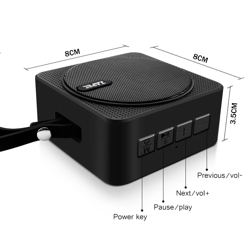 ZAPET C2 Открытый Мини Bluetooth динамик IPX6 водонепроницаемы переносной динамик с микрофоном бас стерео колонки для iphone xiaomi телефон