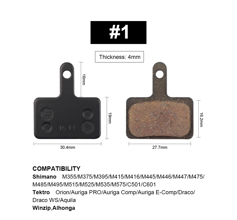 P255BP-1 4 пары смолы дисковые Тормозные колодки горный велосипед полу металлический диск тормозные колодки для SHIMANO TEKTRO AVID SRAM с переменным фокусным расстоянием MAGURA формула САРМ - Цвет: P255BP-1