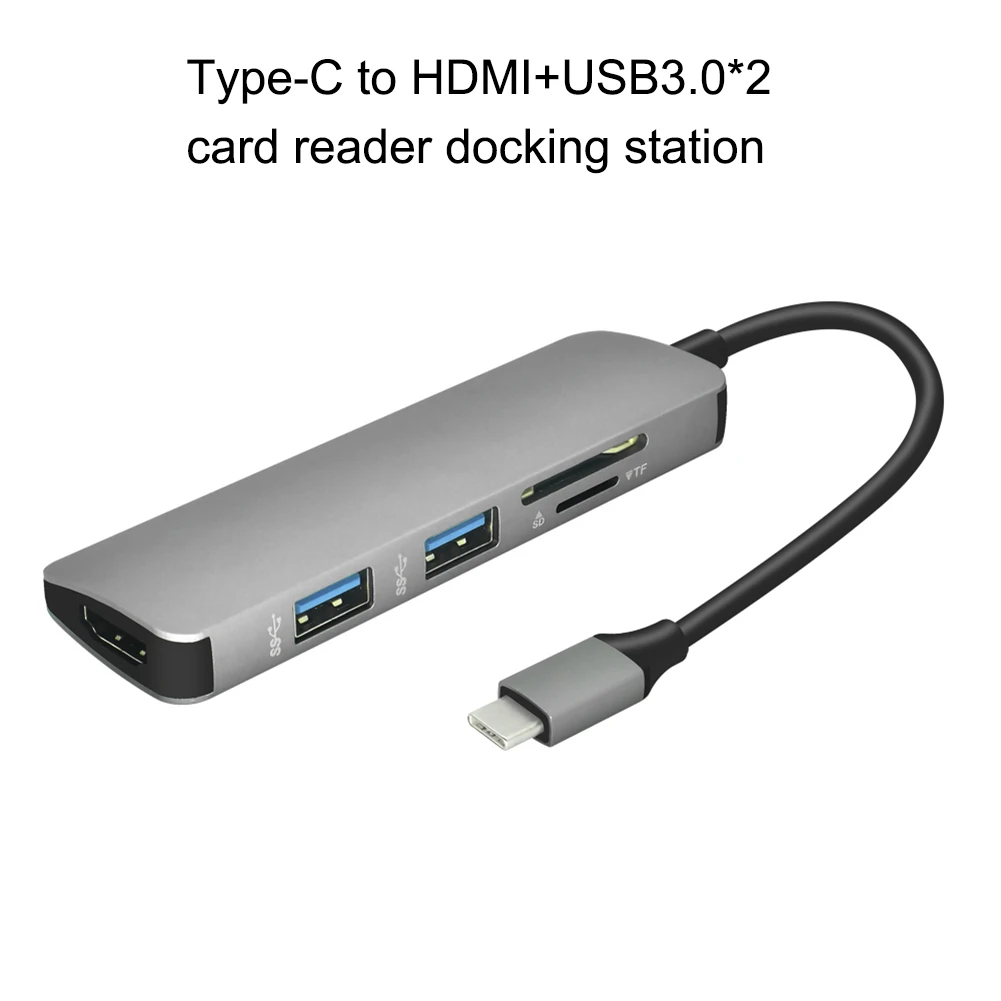 Новинка 5 в 1 USB C адаптер для HDMI 3 0 SD/TF кардридер Mac Book Pro Samsung Galaxy Thunderbolt зарядное