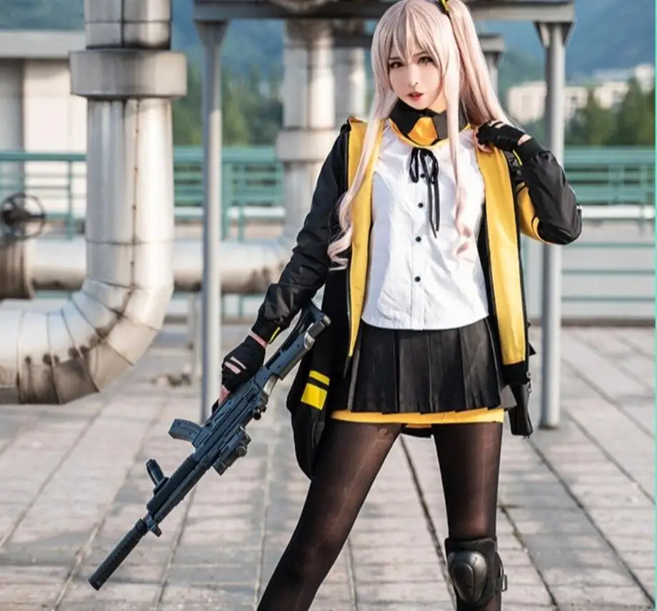 

Костюм для косплея для девочек ump45/UMP9, комплект из топа, юбки, пальто, носков, шарфа, повязки на руку, банта, наколенников, перчаток, сумки * 2