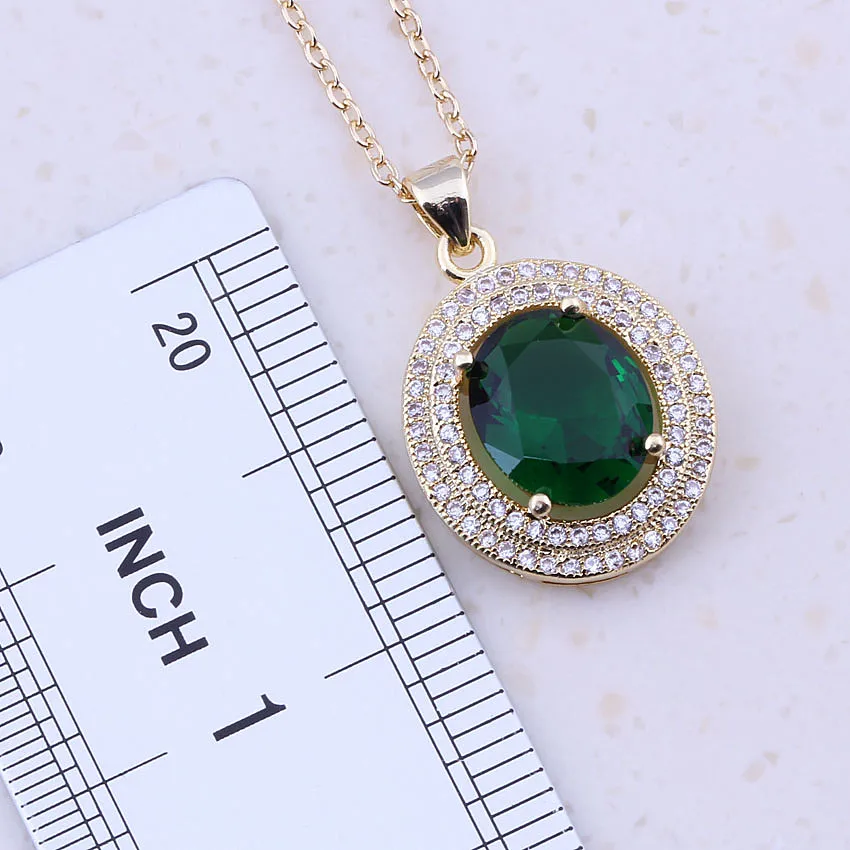 Vesplendent зеленый искусственный изумруд кубический циркон золотой цвет модные