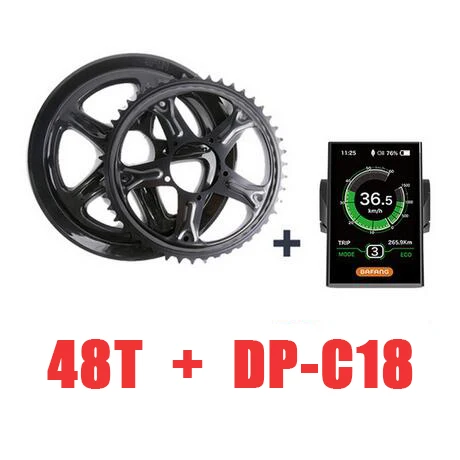 Bafang 8fun мотор 48V750W Bafang цепной мотор Bafang BBS02 центральный мотор с аккумулятором для электровелосипеда 16AH 48V E комплект двигателя для велосипеда - Цвет: 48T and DP-C18