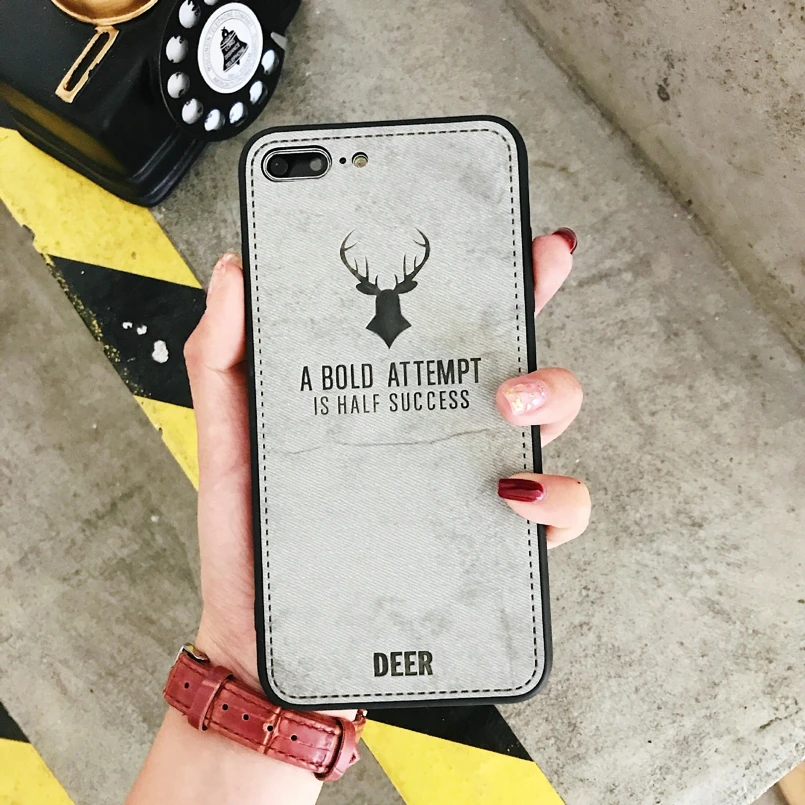 Soft Silicon Deer Phone Case For iPhone Xs Max XR X XS 8 PLUS 7 6S 6 Vintage Patterned Fashion Cute Back Cases Shell |