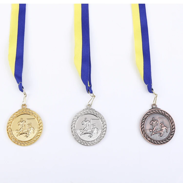 Football medal School Sports Medal Gold Silver Bronze Motion Honor Communication Ability/self-confidence Developing 5.0 cm | Дом и сад