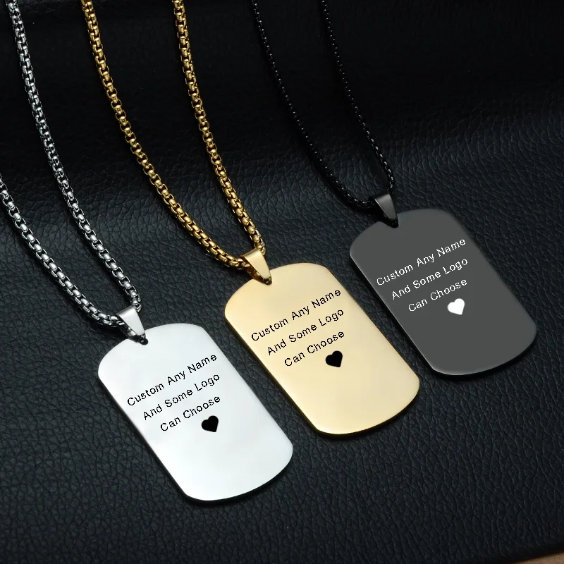 Из нержавеющей стали лазерное ожерелье с именем под заказ Золотая именная