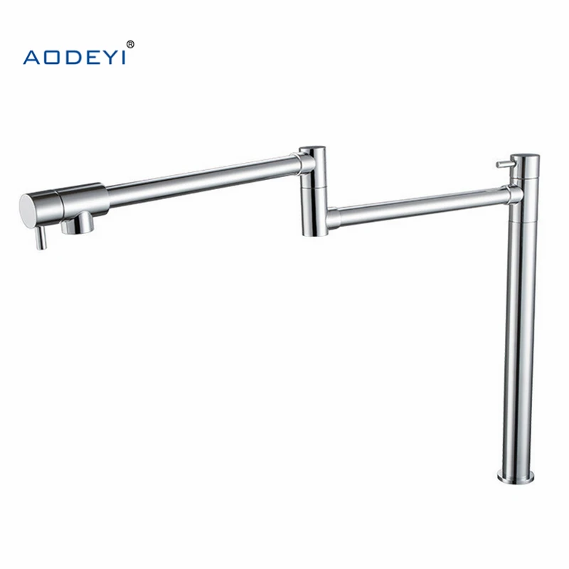 AODEYI латунный складной кухонный кран на бортике с одной холодной двойной ручкой