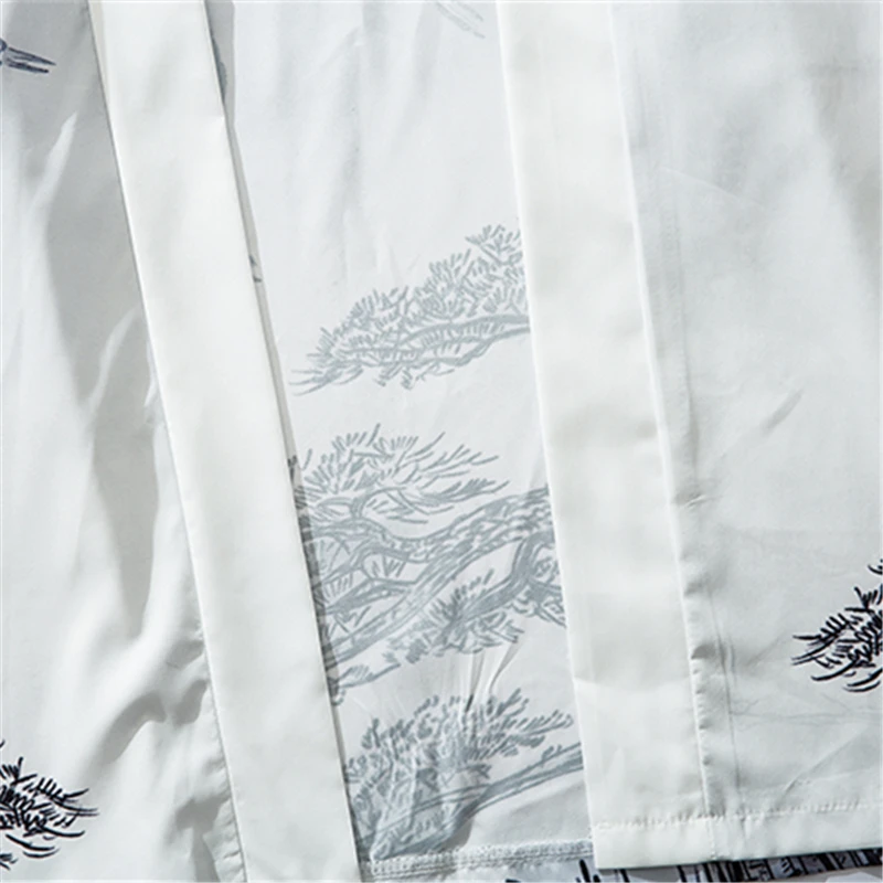 Мужская летняя куртка Bebovizi 2019 в японском стиле с рисунком журавлей уличная