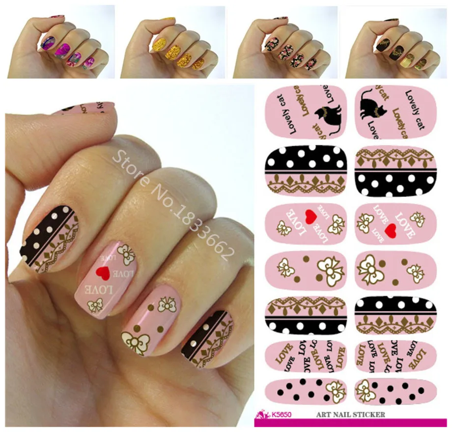 K650 Новая мода вода передача фольги ногтей наклейки все виды nail art дизайн шаблоны