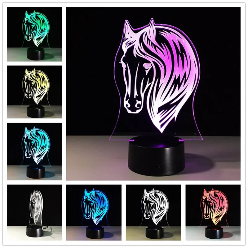 3D лошадь лампа внешний аккумулятор Led Usb 3d ночник Powerbank лампы Luminaria De Mesa Lampe|3d lamp|night