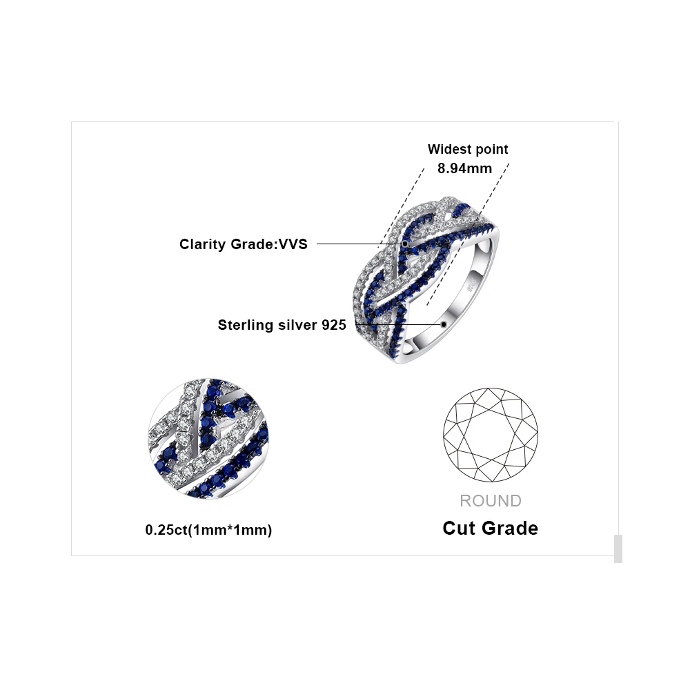 Jewelrypalace переплелись линии два оттенка 0.2ct создан синий шпинель кубического