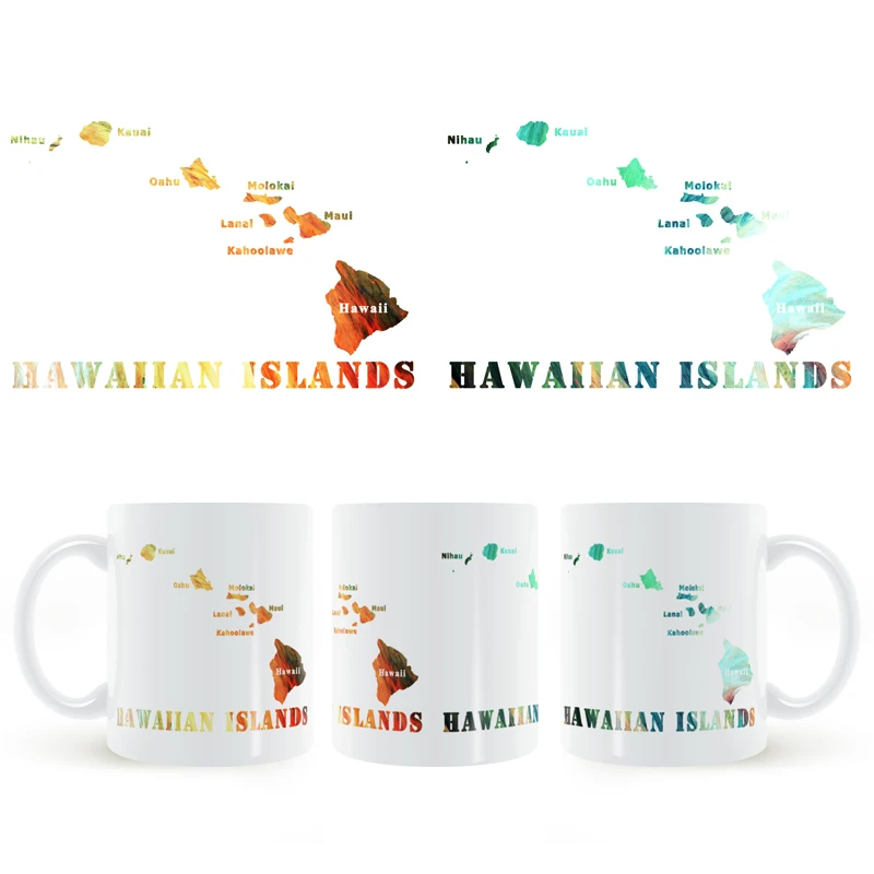Гавайских островов Географические карты кружка Кофе молоко Керамика творческие
