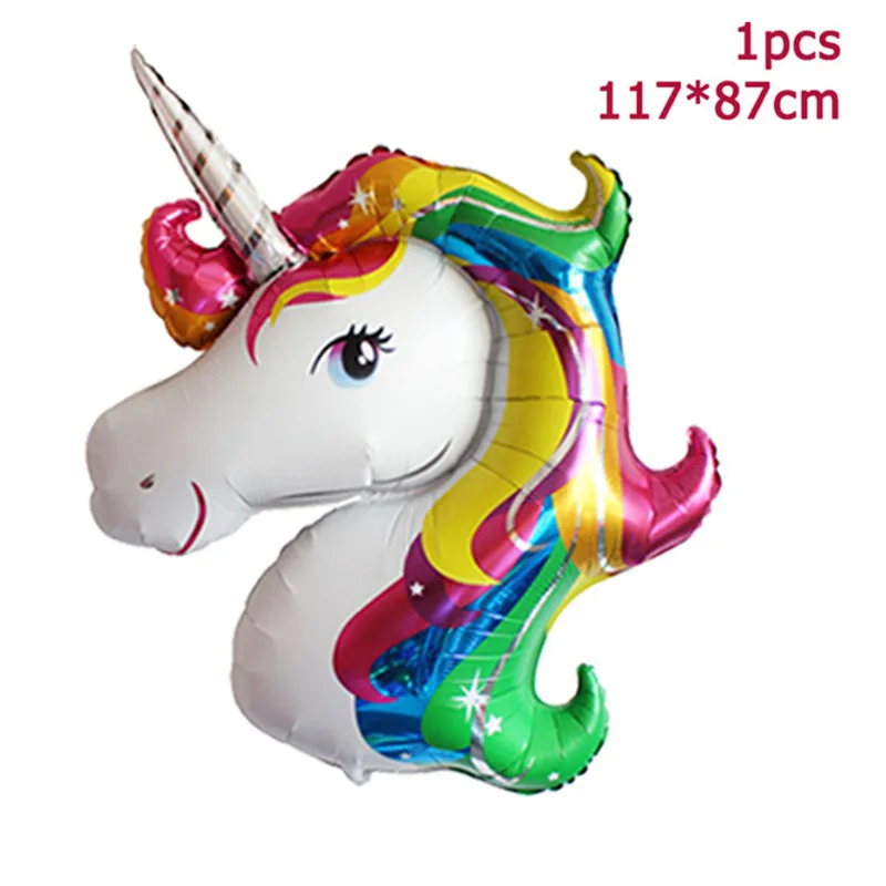 Color unicorn 5 шт. Розовый Единорог воздушный шар набор День рождения дети свадебные украшения Радуга Globos вечерние принадлежности мультфильм фольгированные воздушные шары-единороги - Цвет: Color unicorn