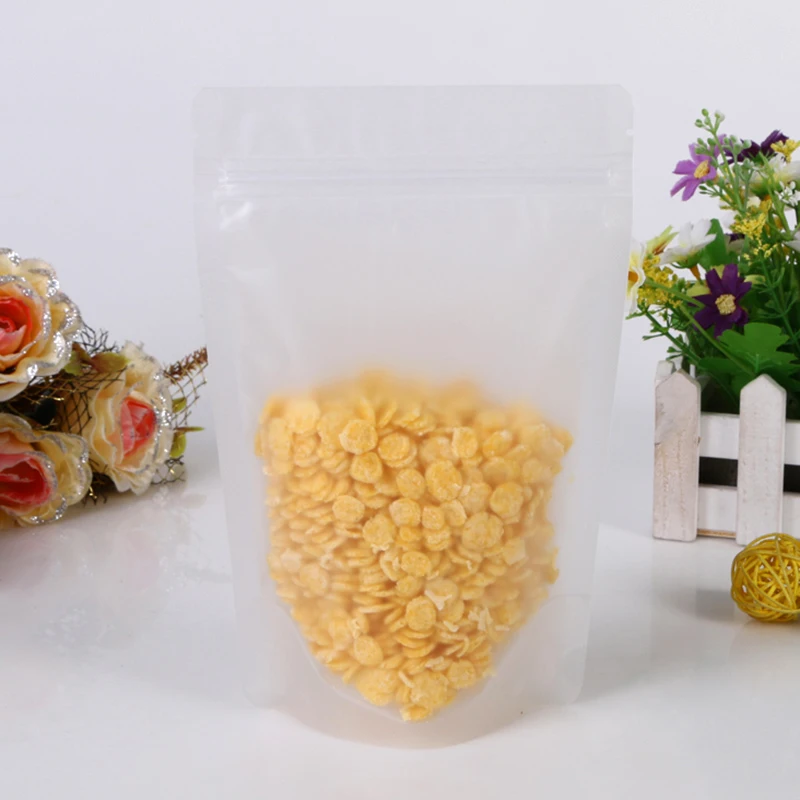 100 шт.-500 шт./лот матовый прозрачный Resealable встать с молнией самоклеящиеся пластиковые мешок пищевой пакет фасоли чехол