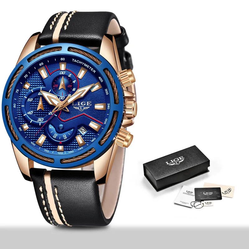 Men Watches LIGE Top Brand Luxury Fashion Business Watch Military Waterproof Chronograph Male Sports Relogio Masculino | Наручные часы