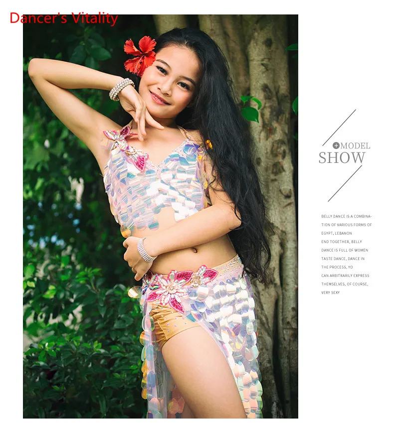 Комплект для девочек Performance Stage Belly Performance Set жилет+ юбка(с трусами)+ куртка куртка New High-Grade Sequins Party набор