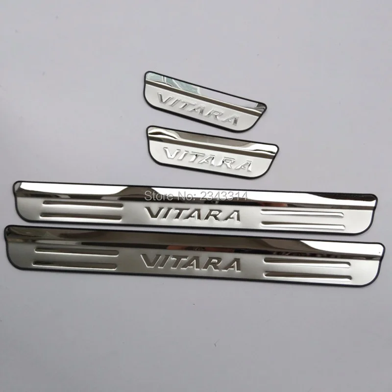 Для Suzuki Vitara- нержавеющие накладки на пороги, защитные накладки, накладка на педаль, ступенчатая крышка, аксессуары для стайлинга автомобилей