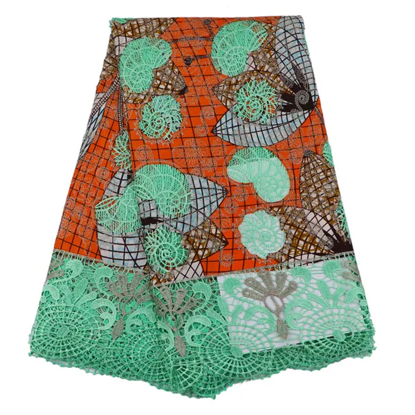 6Yards New Arrival African Wax Lace Cotton Fabric High Quality French Fabrics With Hollow Design For Dresses! YWE60 | Дом и сад