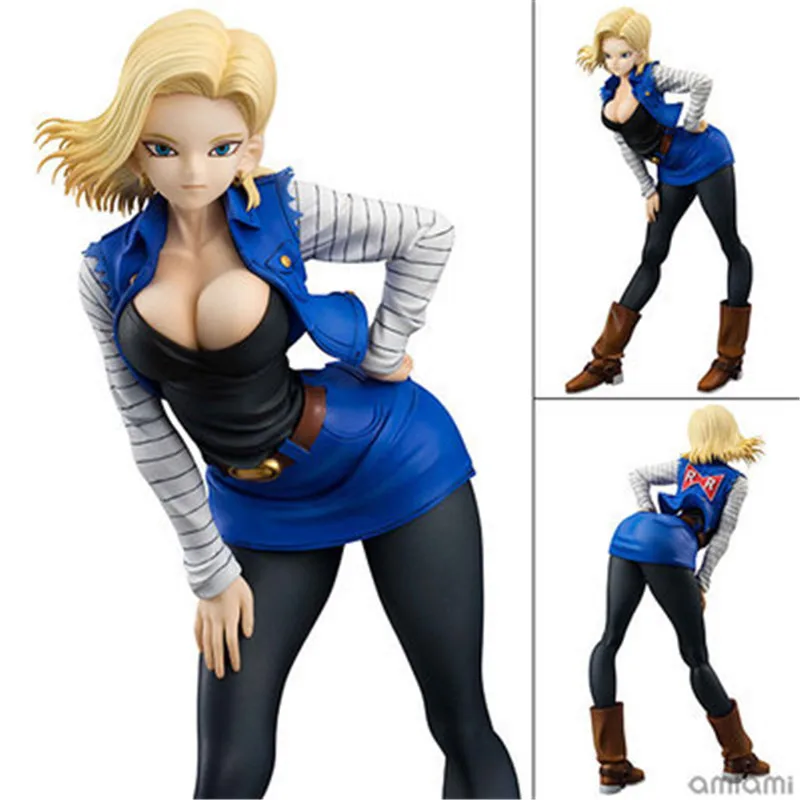 20cm Anime Dragon Ball Z Glitter &amp Glamours Android NO. 18 Lazuli Jeans Ver PVC Action Figure Collection doll Model sexy Toys | Игрушки и