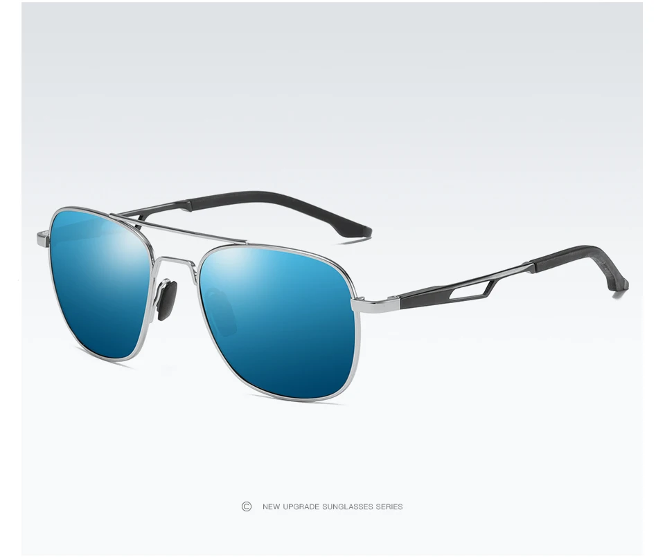 silver blue ELITERA фирменный дизайн классические унисекс квадратные поляризованные солнцезащитные очки для мужчин женщин вождения HD зеркальное покрытие очки солнцезащитные очки - Цвет линз: silver blue