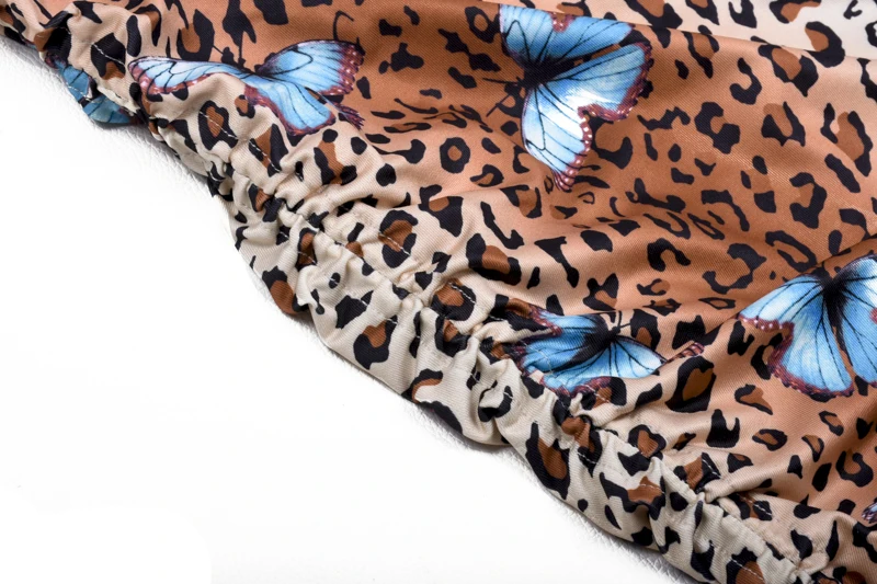 

Butterfly Leopard Dress Women Sexy Print Backless Dresses 2020 Summer Femme Fashion Slash Neck Spaghetti Straps Party Streetwear