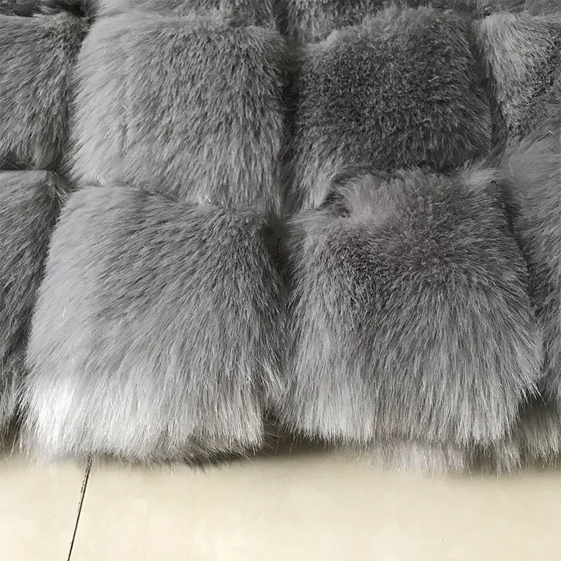 Новое поступление зимние толстые теплые женские длинные розовые красные меховые жилеты пальто из искусственного меха жилеты черные женские куртки жилет PC252 - Цвет: gray