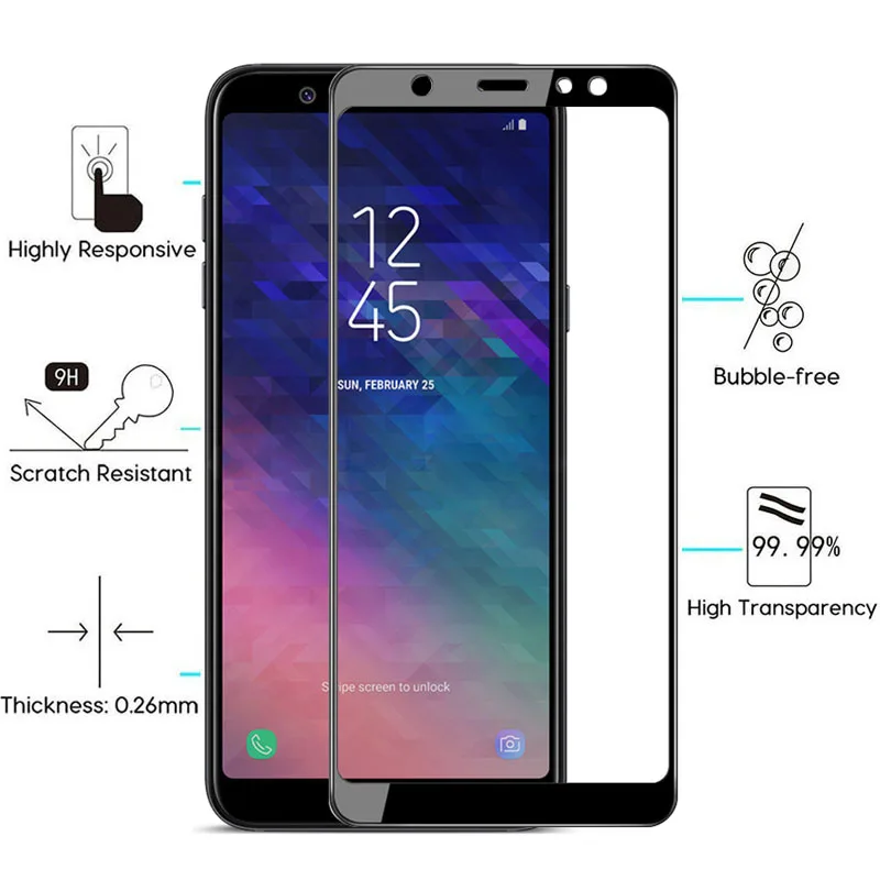 Защитное стекло для Samsung A6 A5 A3 A7 2017 A8 Plus 2018 A9 Star закаленное защитное Sumsung 2016 защита