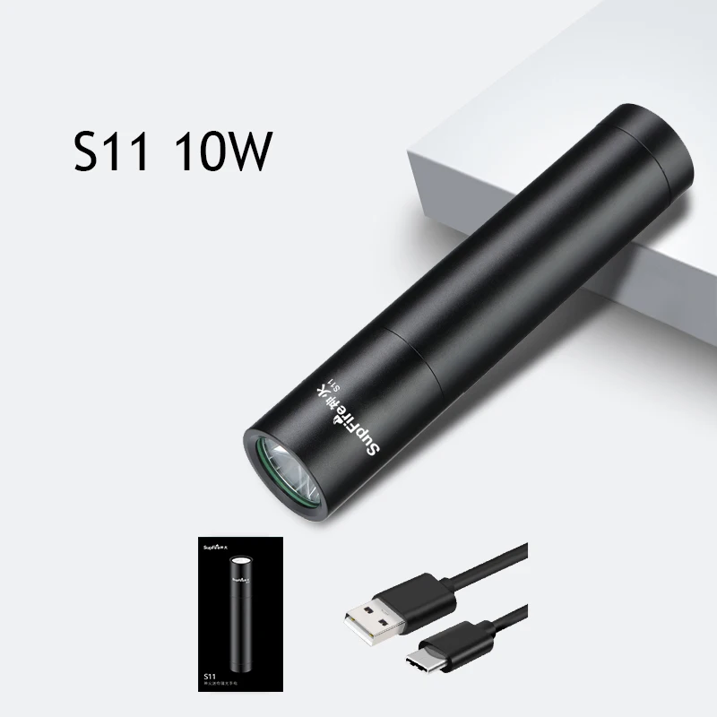 Supfire флэш-светильник светодиодный мини-ручка светильник Lanterna S11 USB Linterna светодиодный флэш-светильник фонарь для Sofirn Convoy S2 Nicron Fenix Nitecore - Испускаемый цвет: S11