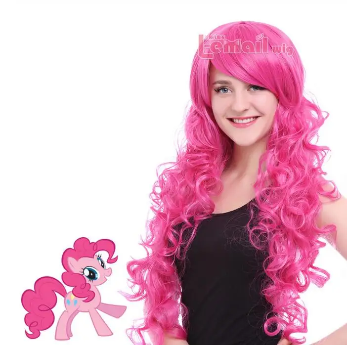 Ювелирные изделия парик женский 70 см Длинные Пурпурный My Little Pony Пинки Пай Вьющиеся Волнистые вечерние косплей парик