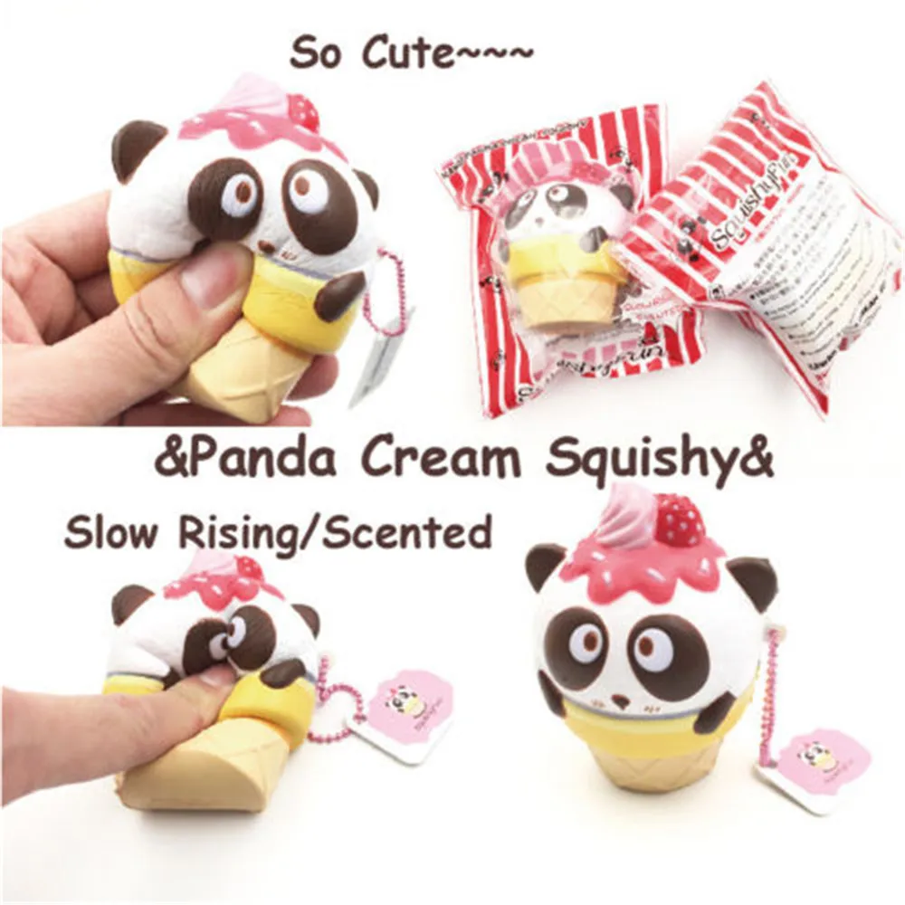 

Kawaii Squishy Phone Strap Panda Cake Slow Rising Soft Stress Reliever Kid Toy