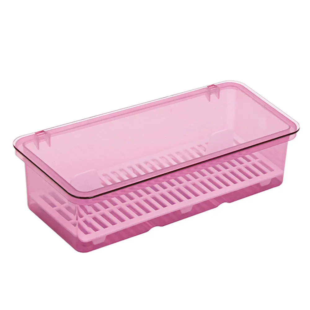 pink Cocina пыленепроницаемый держатель посуды, столовый лоток, кухонный ящик, органайзер с крышкой и сливом, ящик для шкафа, ящик для столовых приборов, коробка для хранения - Цвет: pink