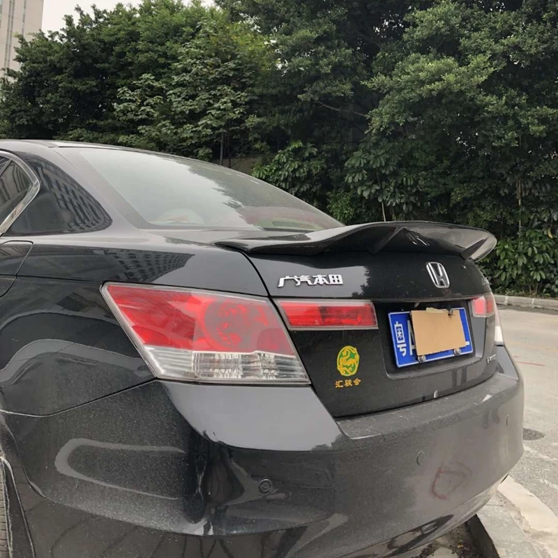 Используется для Honda Accord спойлер 2008 09 10 11 12 13 лет Глянцевая углеродное волокно/FRP заднее крыло R стиль спойлер, аксессуары
