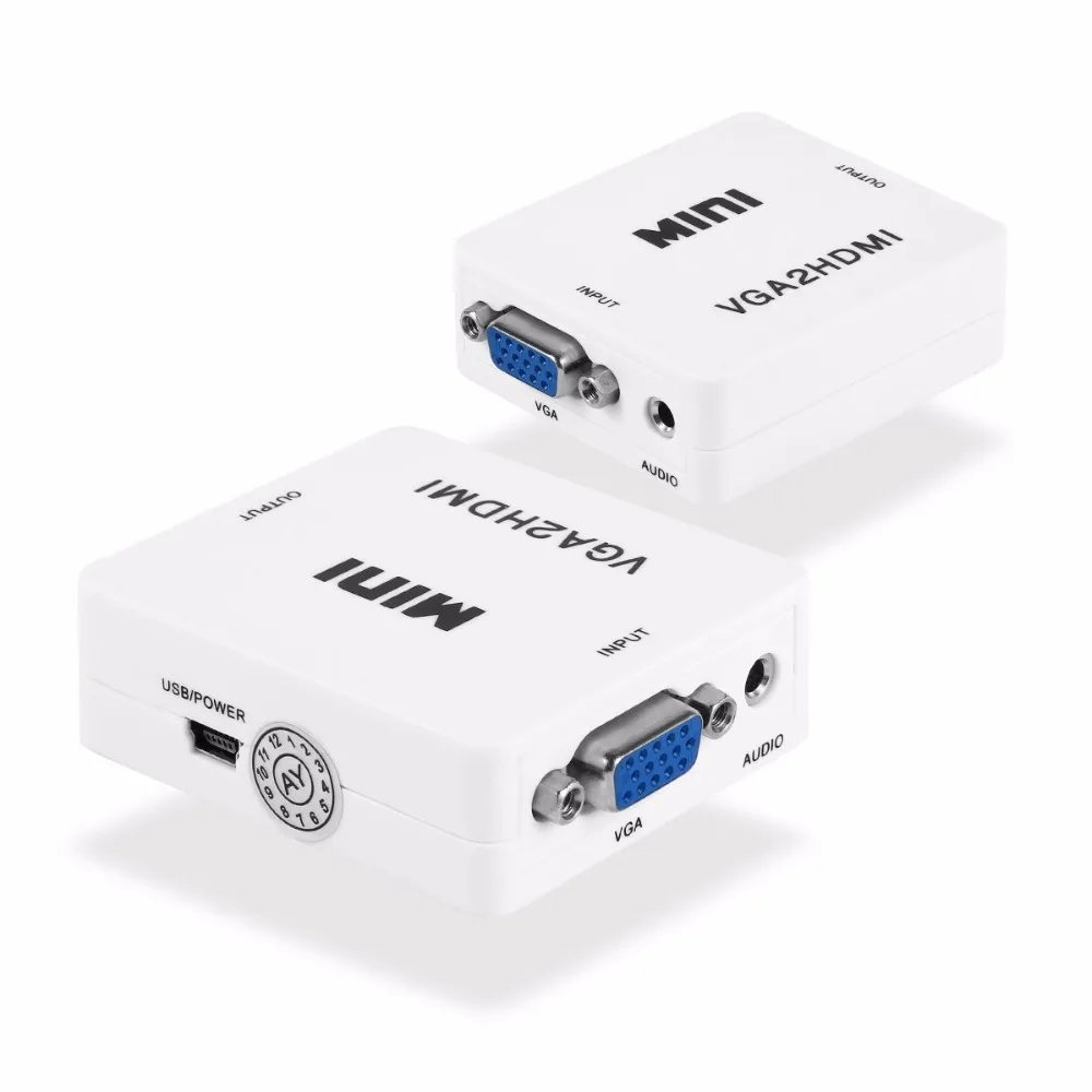 Мини 1080P VGA в HDMI конвертер VGA2HDMI конвертер разъем с аудио для ПК ноутбука к HDTV проектору