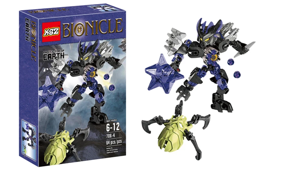 Smartable BIONICLE 6 шт./партия джунгли рок вода земля лед огонь фигурки строительный блок набор игрушек для мальчика совместимые все бренды