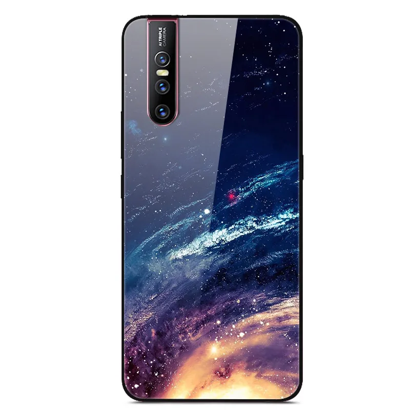 15 Чехол для VIVO V15 Pro, чехол VIVOV15 Pro из закаленного стекла с изображением планеты космос, стеклянный чехол на заднюю панель для VIVO V15 Pro V15Pro V 15 Pro, чехол - Color: 15